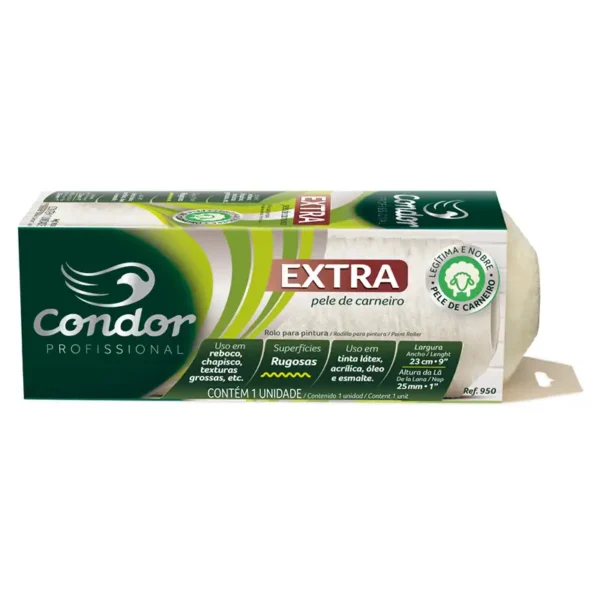 Rolo Lã Pele 23cm S/suporte Extra Condor Condor 950
