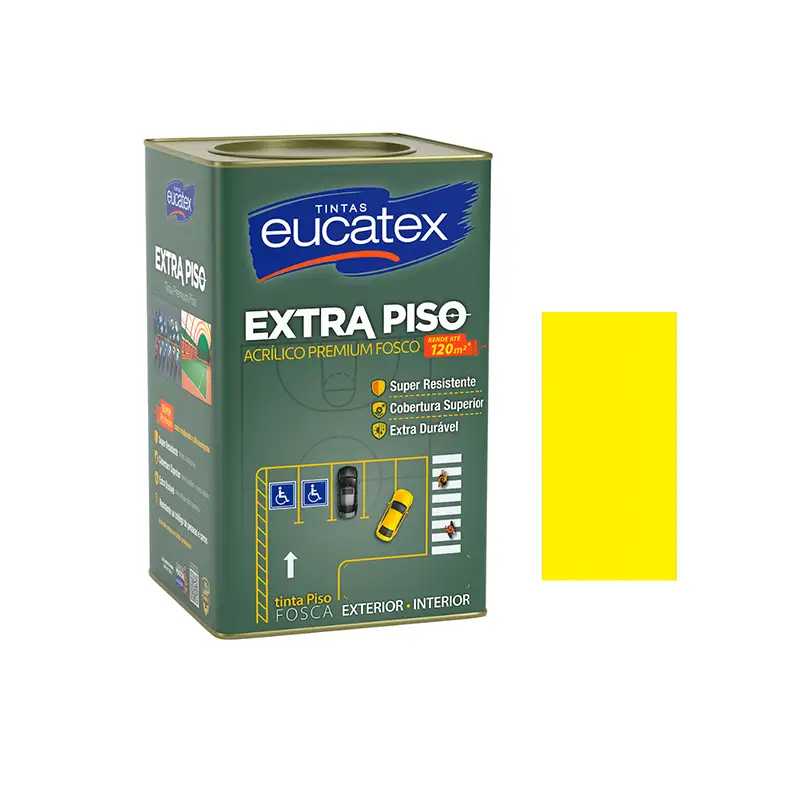 tambasa-15355 Tinta Piso Interior Exterior Eucatex 18l Fosco Amarelo - Imagem 1