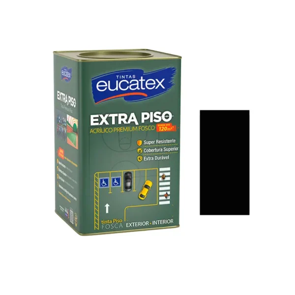 Tinta Piso Interior Exterior Eucatex 18l Fosco Preto