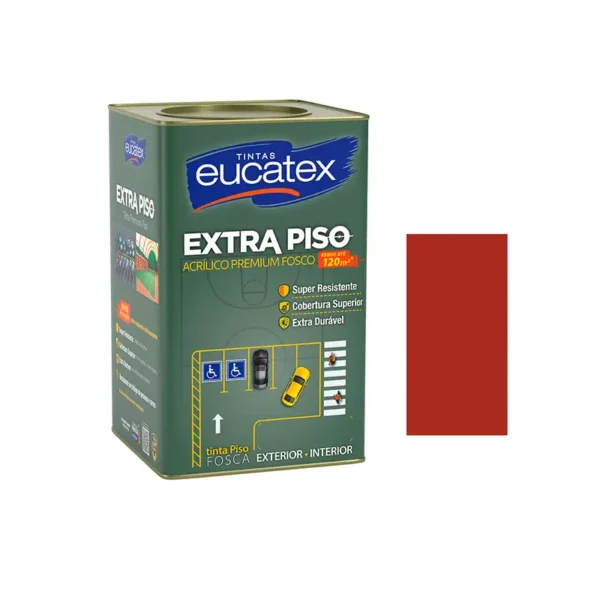 Tinta Piso Interior Exterior Eucatex 18l Fosco Vermelho