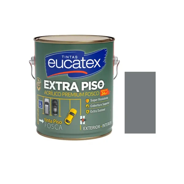 Tinta Piso Interior Exterior Eucatex 3,6l Fosco Cinza