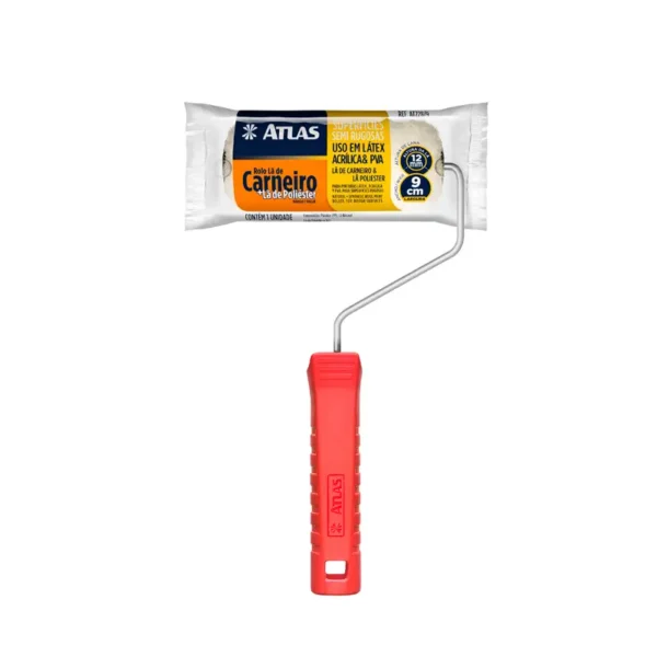 Rolo Lã Mista 09cm C/suporte Atlas C24