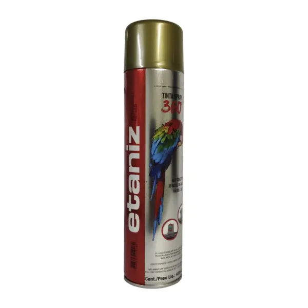 Tinta Spray Metálica Dourado 6x400 Etaniz 360g