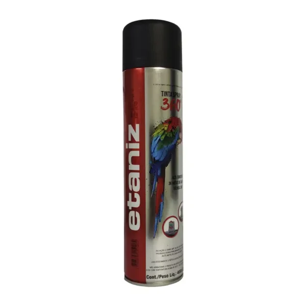 Tinta Spray Preto Fosco Alta Temperatura 6x400 Etaniz 360g