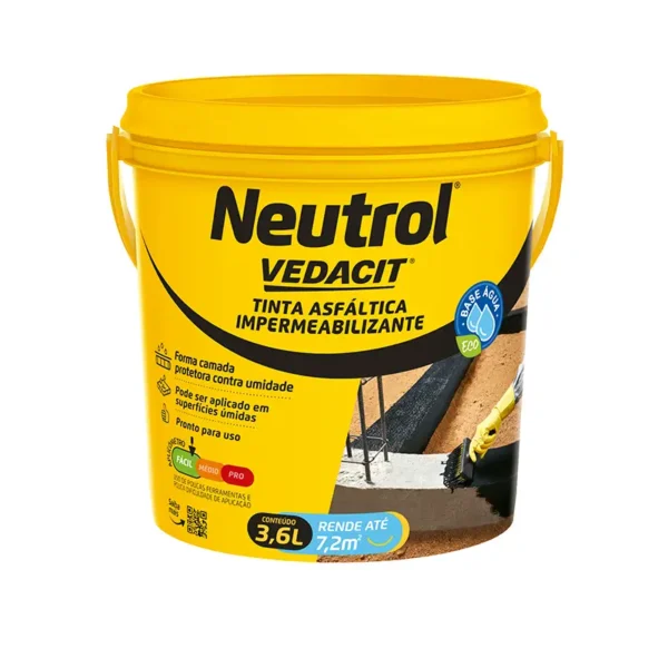 Tinta Asfáltica Neutrol Acqua 4x3,6l