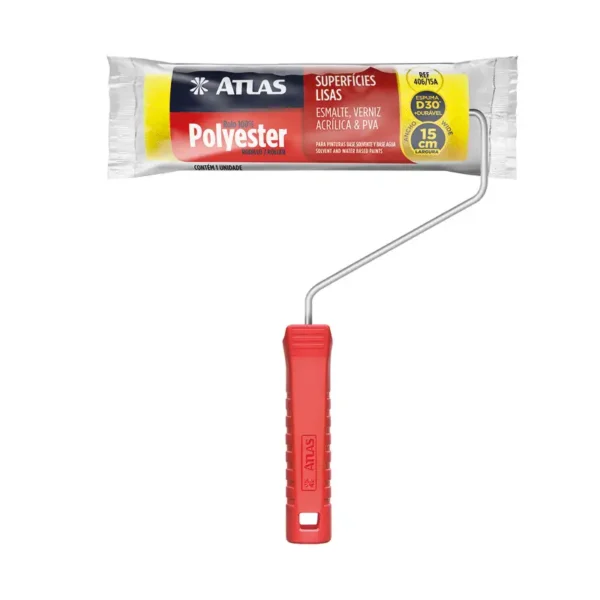 Rolo Espuma Poliéster 15cm C/suporte Atlas 406