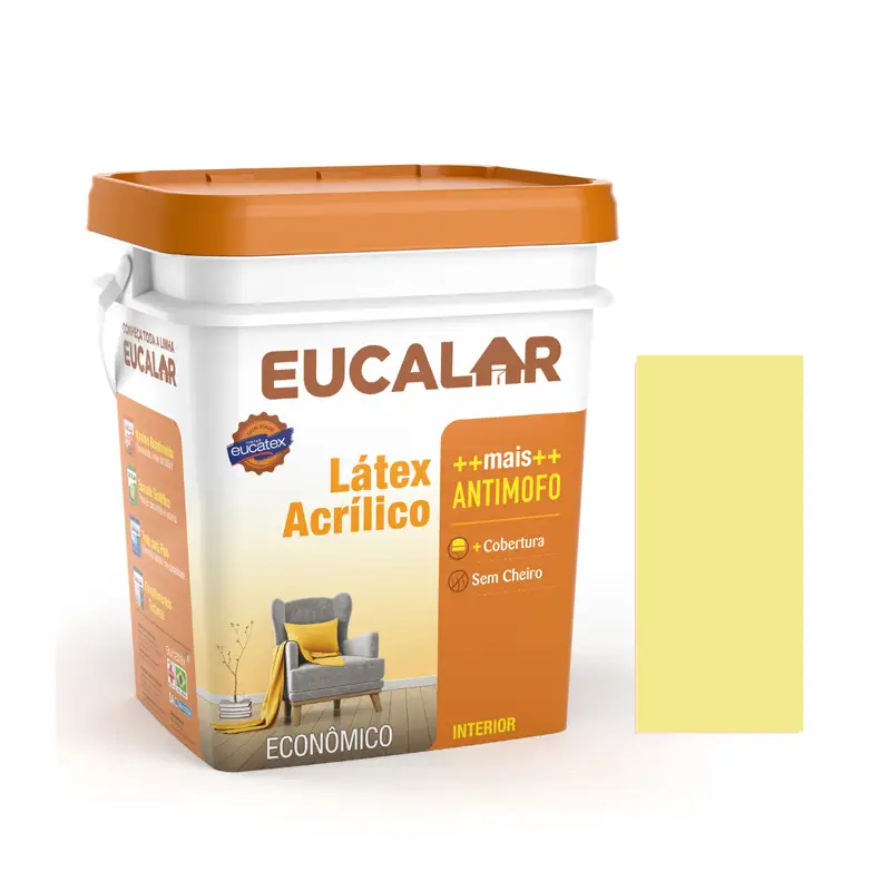 tambasa-22985 Tinta Acrílica Eucalar Interior Amarelo Canário 18l - Imagem 1
