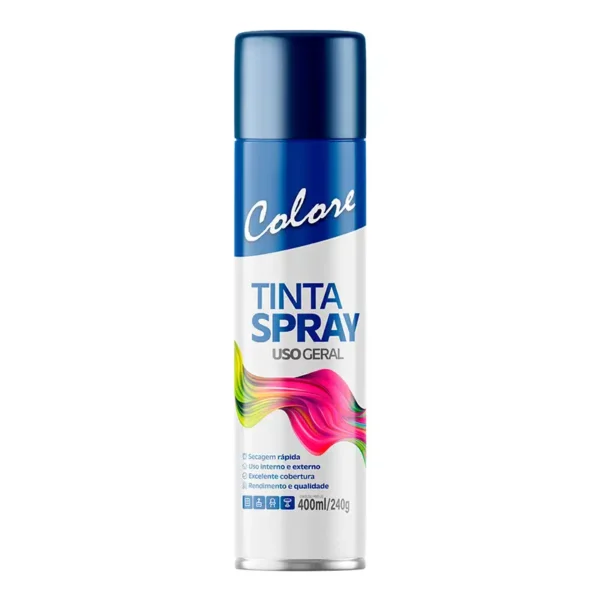 Tinta Spray Metálica Azul 6x400 Colore