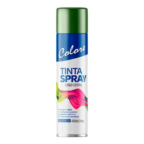 Tinta Spray Metálica Verde 6x400 Colore
