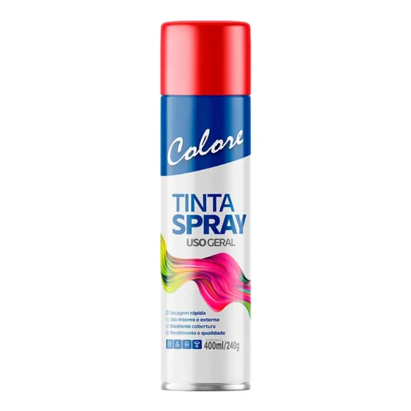 Tinta Spray Metálica Vermelho 6x400 Colore