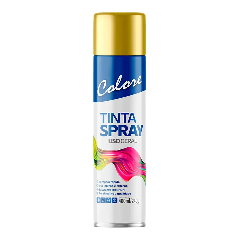 tambasa-23086 Tinta Spray Metálica Ouro 6x400 Colore - Imagem 1