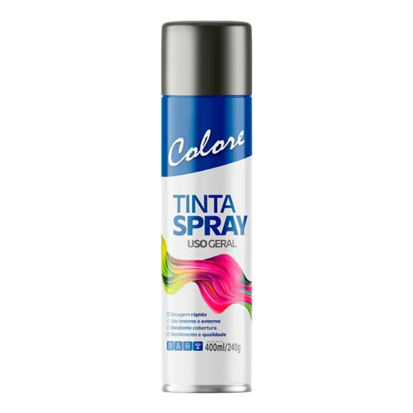 Tinta Spray Metálica Grafite 6x400 Colore