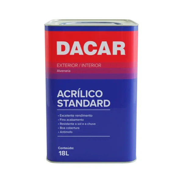 Tinta Acrílica Dacar Standard Exterior/interior Mel 18l