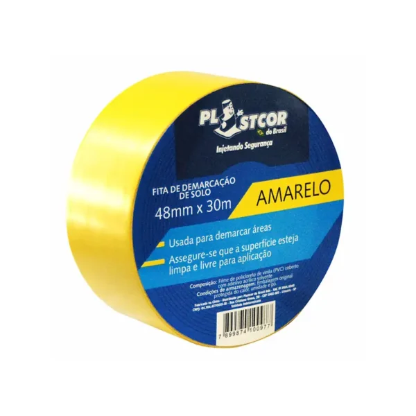Fita Demarcadora Solo Amarela 48mmx30m Plastcor