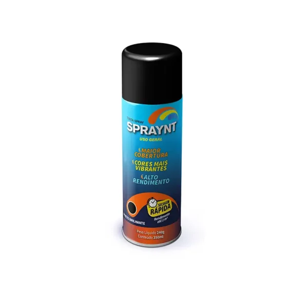 Tinta Spray Preto Brilhante 6x350 Spraynt
