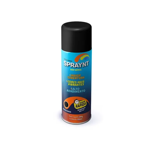 Tinta Spray Preto Fosco 6x350 Spraynt