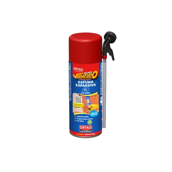 Espuma Poliuretano Expansiva 300ml/190g Veda Tudo