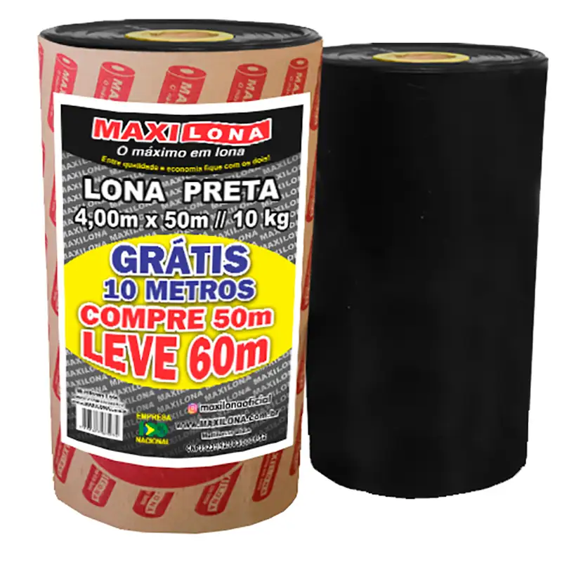 tambasa-31339 Lona Preta Maxilona 4x50 Ref.120 10kg - Imagem 1