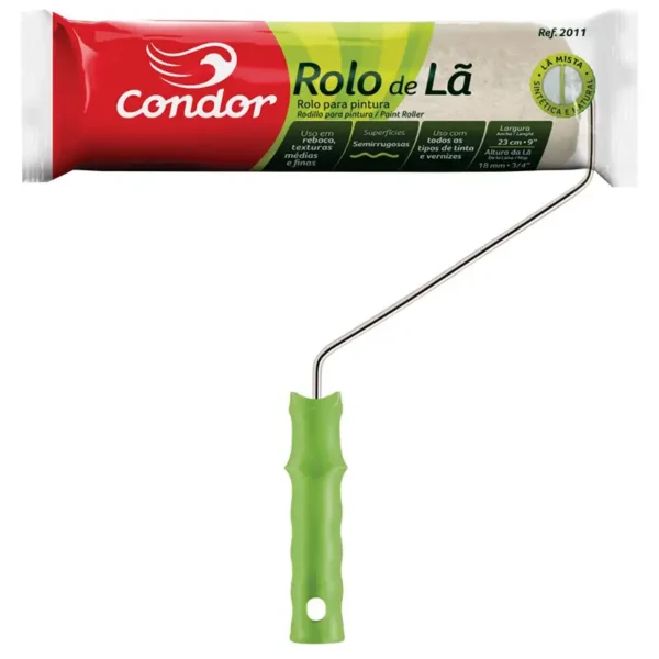 Rolo Lã Mista 23cm C/suporte Condor 2011