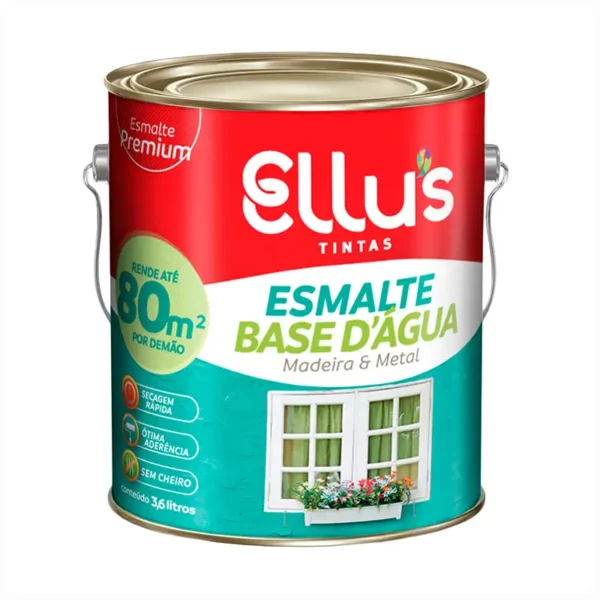 Esmalte 4x3,6 Ellus Base Água Brilhante Preto