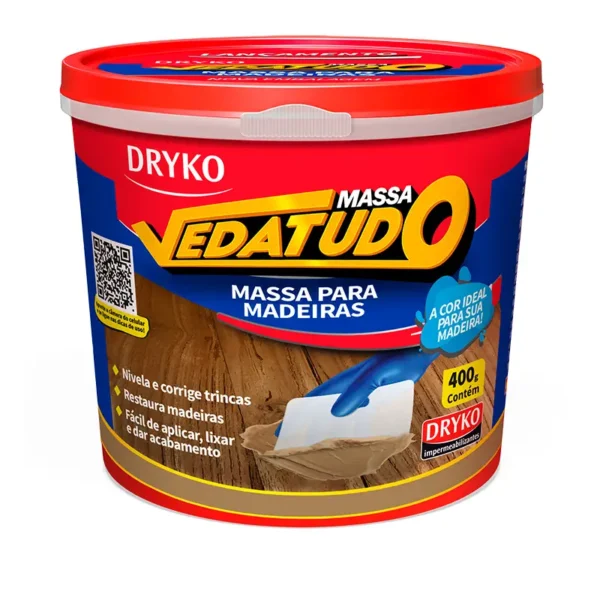 Massa Calafetar Madeira Cas Veda Tudo 6x400 Dryk