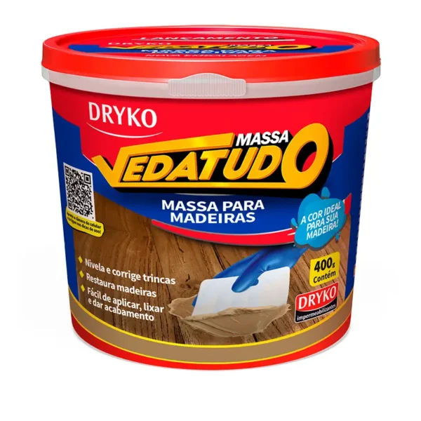 Massa Calafetar Madeira Mogno Veda Tudo 6x400