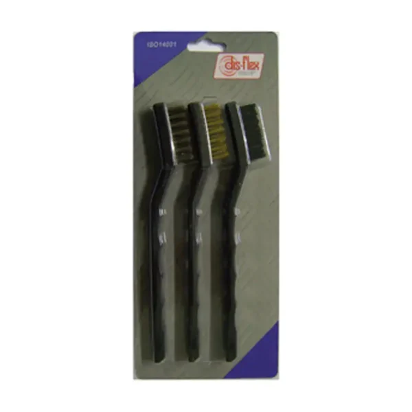 Escova Aço Manual Cabo Plástico Conjunto 3peças