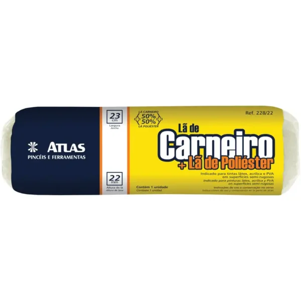 Rolo Lã Mista 23cm S/suporte Atlas 228/22