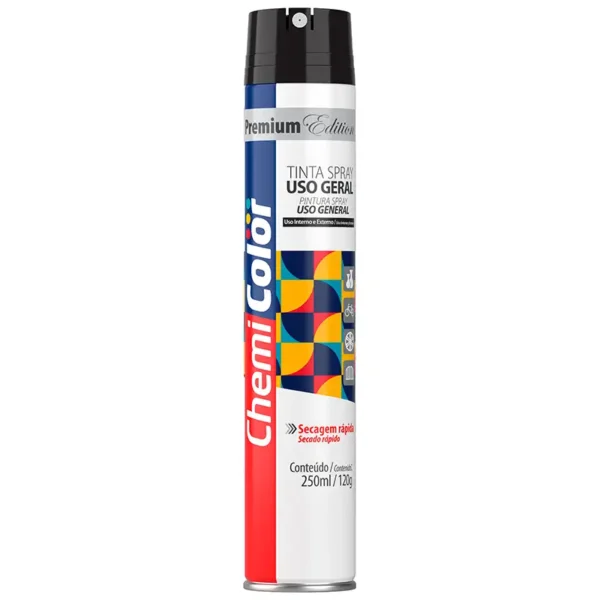 Tinta Spray Preto Fosco 6x250 Chemicolor