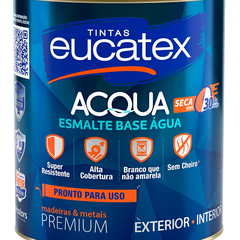 tambasa-40593 Esmalte 1/4x6 Eucatex Base Água Brilhante Branco - Imagem 1