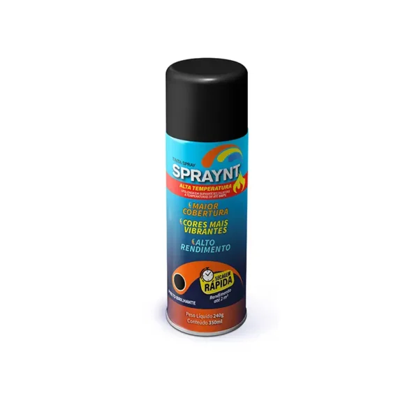 Tinta Spray Preto Alta Temperatura 6x350 Spraynt