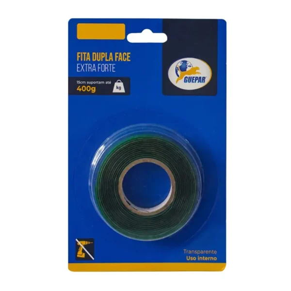 Fita Dupla Face Fixa Forte 12x2m Guepar C1