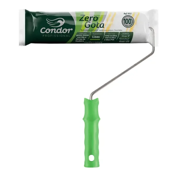 Rolo Lã Sintética 23cm C/suporte Zero Gota Condor 952