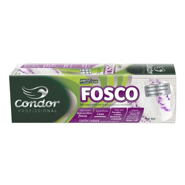 Rolo Lã Sintética 23cm S/suporte Condor Fosco 962