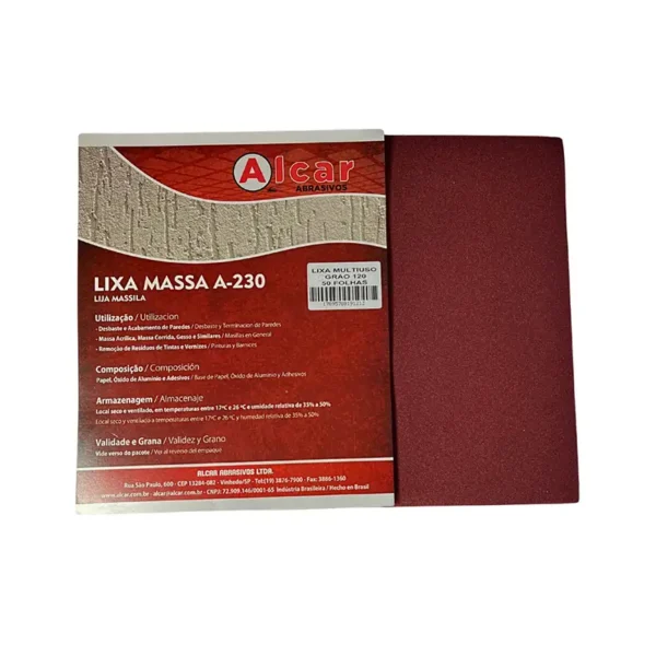 Lixa Massa Vermelha 080 Alcar A230 C50