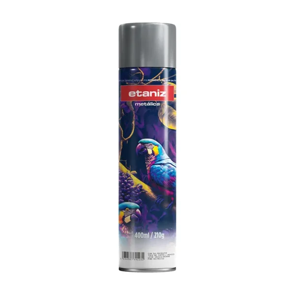 Tinta Spray Metálica Prata 6x400ml Etaniz